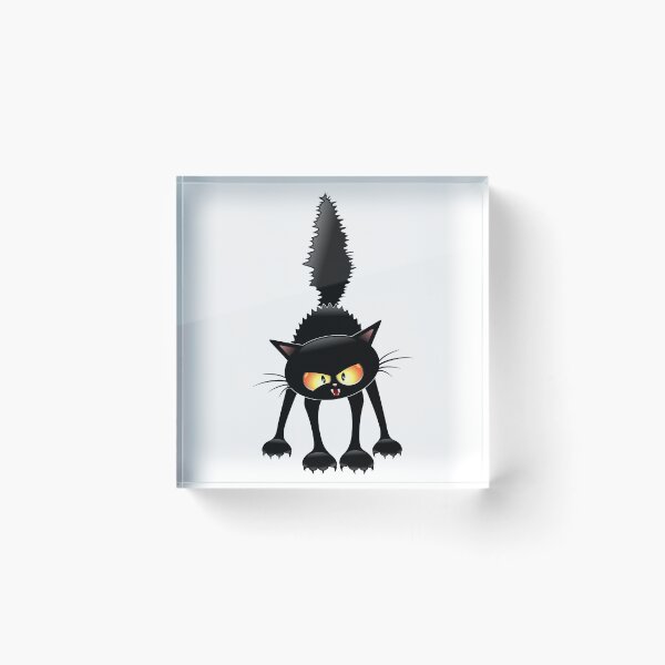 Item preview, Funny Fierce Black Cat Cartoon designed and sold by BluedarkArt.