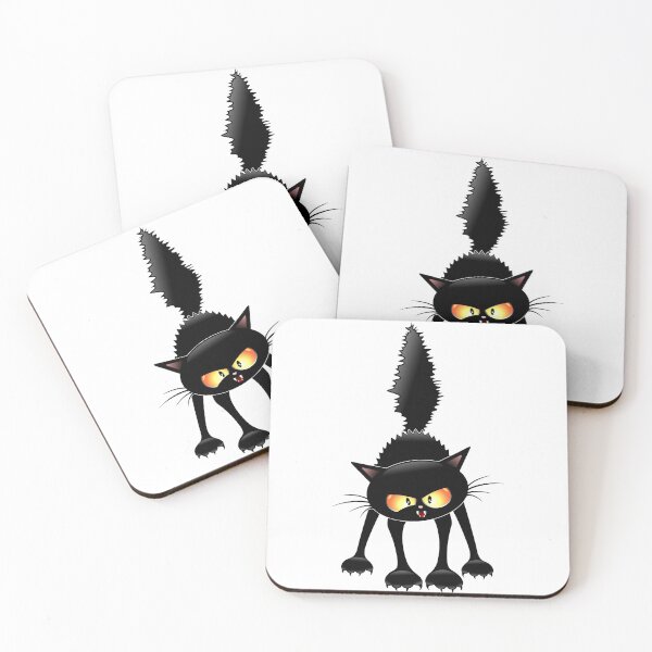 Item preview, Funny Fierce Black Cat Cartoon designed and sold by BluedarkArt.