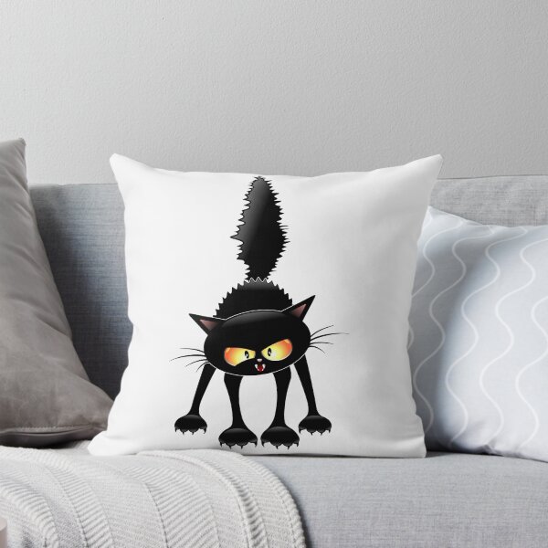 Item preview, Funny Fierce Black Cat Cartoon designed and sold by BluedarkArt.