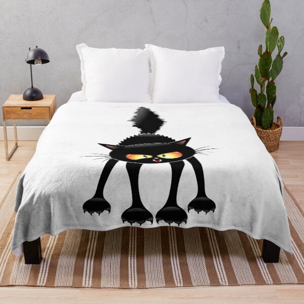 Item preview, Funny Fierce Black Cat Cartoon designed and sold by BluedarkArt.