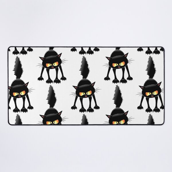 Item preview, Funny Fierce Black Cat Cartoon designed and sold by BluedarkArt.