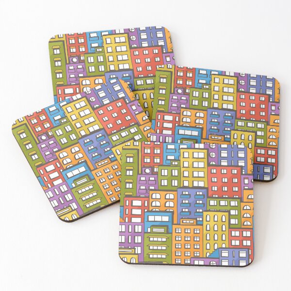 Item preview, Colorful doodle city designed and sold by zsooofija.