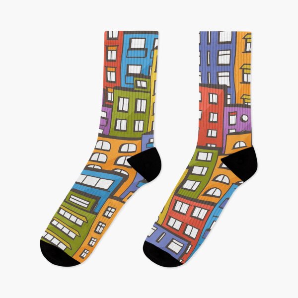 Item preview, Colorful doodle city designed and sold by zsooofija.