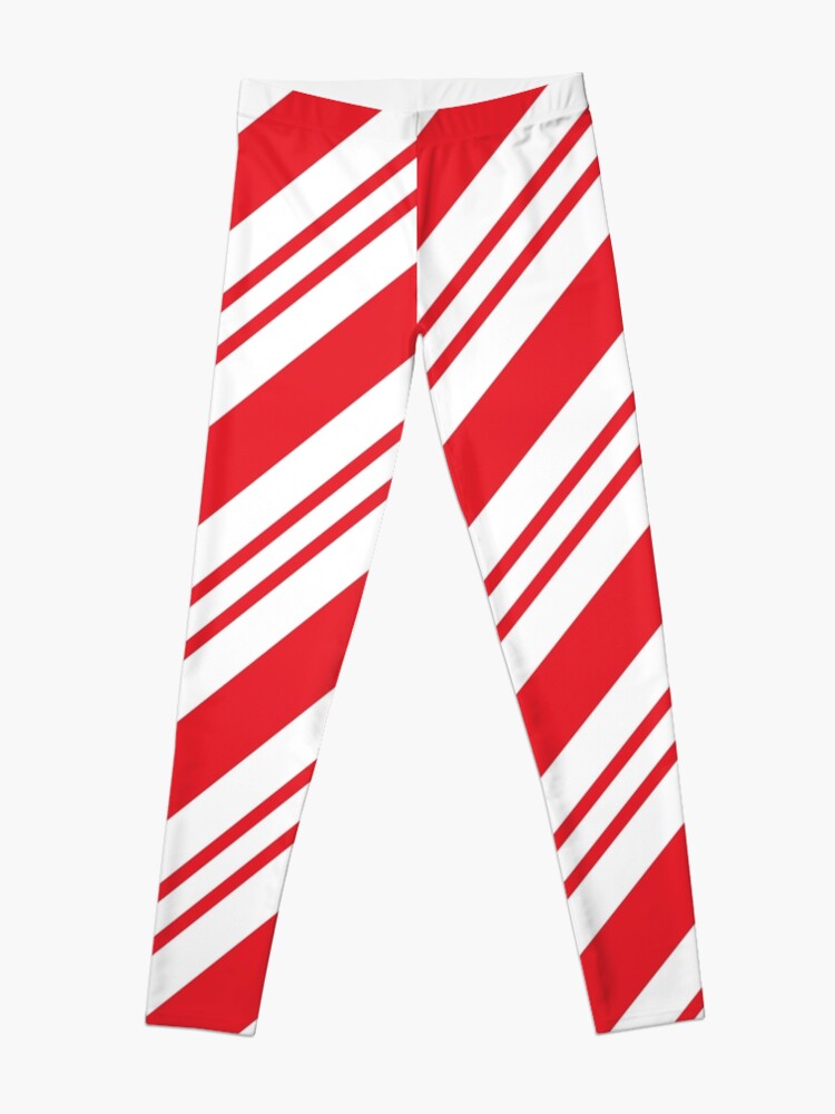 Peppermint Candy Cane Stripes Pattern (red/white) Leggings for Sale by  designminds