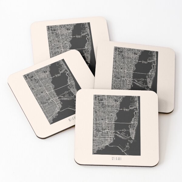 Item preview, Miami City Street Map Dark designed and sold by Teecha.