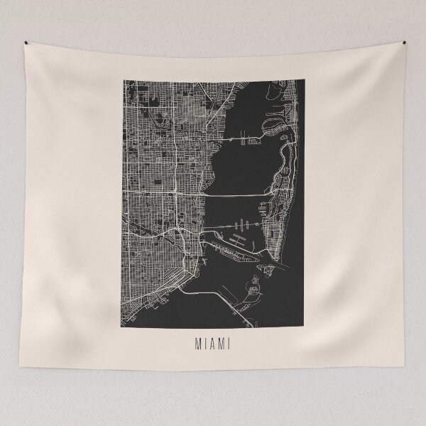 Item preview, Miami City Street Map Dark designed and sold by Teecha.