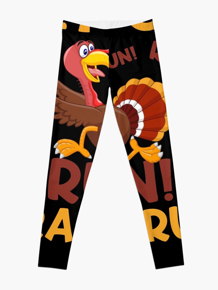 Let's Go BrandRun Funny Thanksgiving Turkey Trot Running Leggings for Sale  by PrintSun