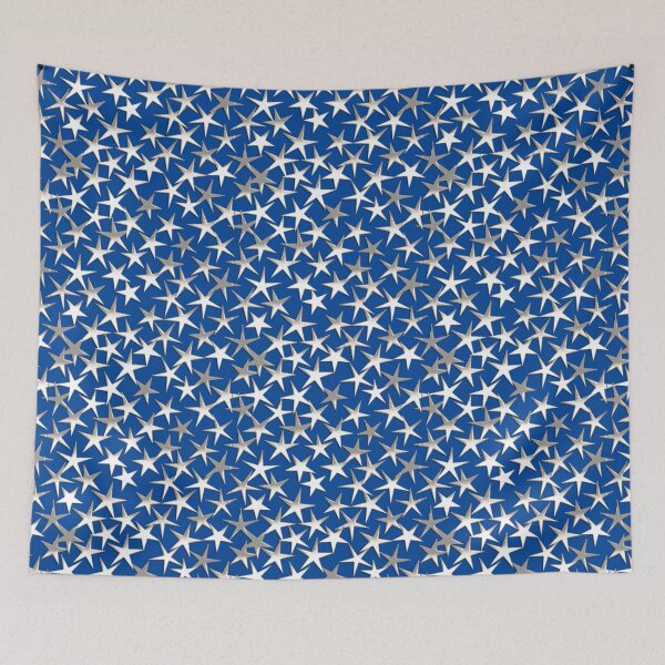 Item preview, Silver Metallic Textured Stars on Cobalt Blue designed and sold by Marymarice.