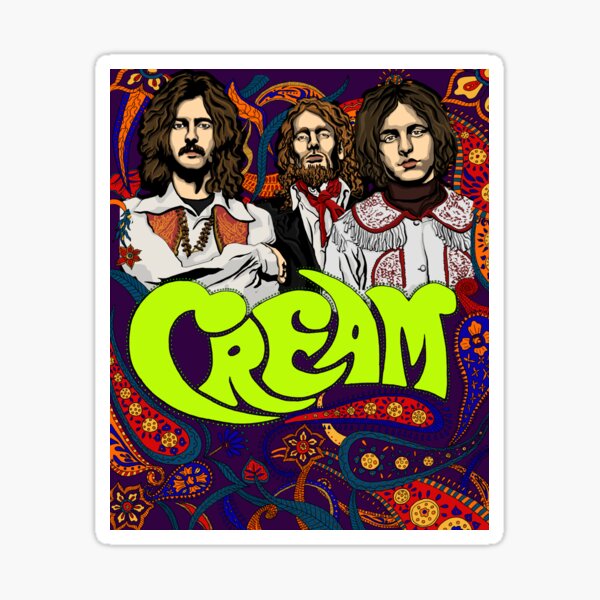 "Cream Band, Clapton" Sticker by helenacooper Redbubble