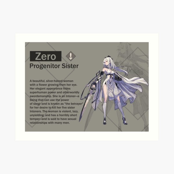 Zero - Progenitor Sister (Nier Reincarnation) Art Board Print by  VelvetZone