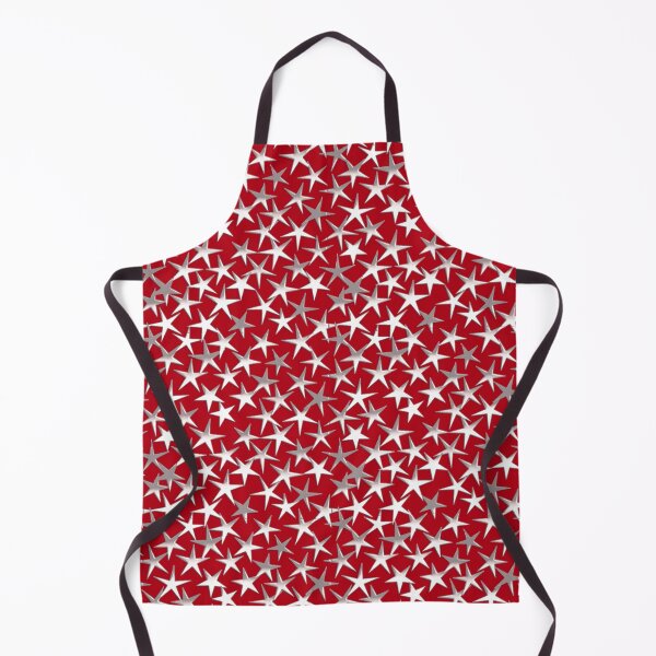 Item preview, Silver Metallic Textured Stars on Deep Red designed and sold by Marymarice.