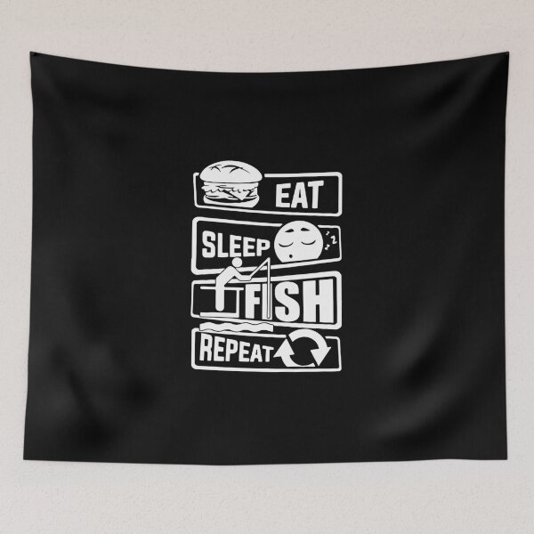 Artikelvorschau, Eat Sleep Fishing Repeat Love Fishing Born to Fish Gift Premium Apparel Funny Holiday Xmas entworfen und verkauft von DesignByHeartUK.