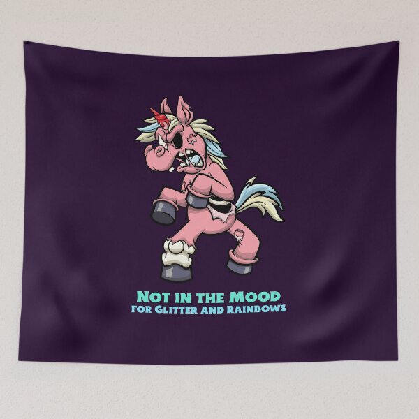 Item preview, Not in the Mood for Glitter and Rainbows. Funny Moody Unicorn designed and sold by Rebel-Design.