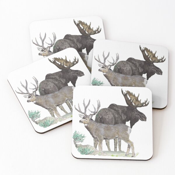 Item preview, Bull moose and mule deer buck designed and sold by Saltypro.