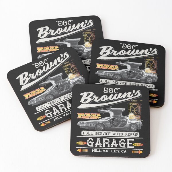 Item preview, Doc Brown's Auto Repair Garage DeLorean Car (© UCS LLC and Amblin) designed and sold by Alema Art.