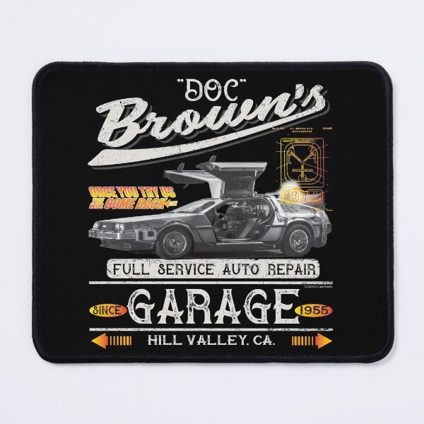 Item preview, Doc Brown's Auto Repair Garage DeLorean Car (© UCS LLC and Amblin) designed and sold by Alema Art.