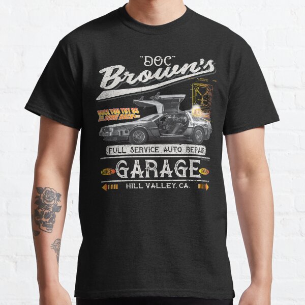 Item preview, Doc Brown's Auto Repair Garage DeLorean Car (© UCS LLC and Amblin) designed and sold by Alema Art.