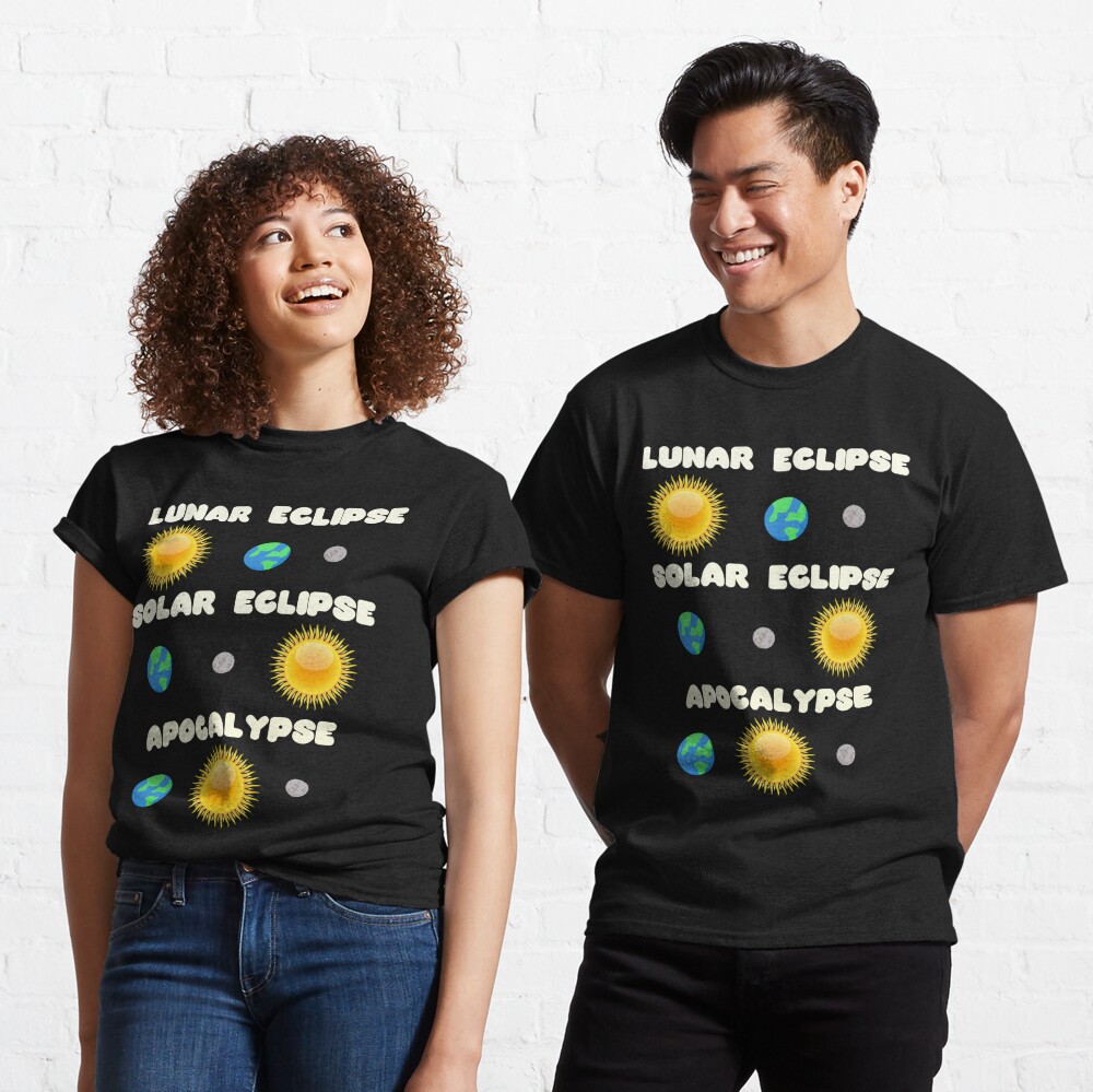 Lunar Solar Eclipse and Apocalypse Funny Science Premium T-Shirt 