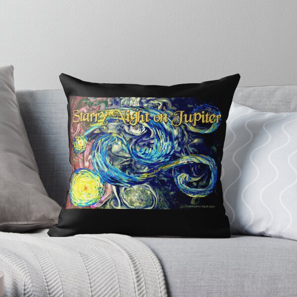 Starry Night on Jupiter Throw Pillow