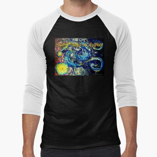 Starry Night on Jupiter Baseball ¾ Sleeve T-Shirt