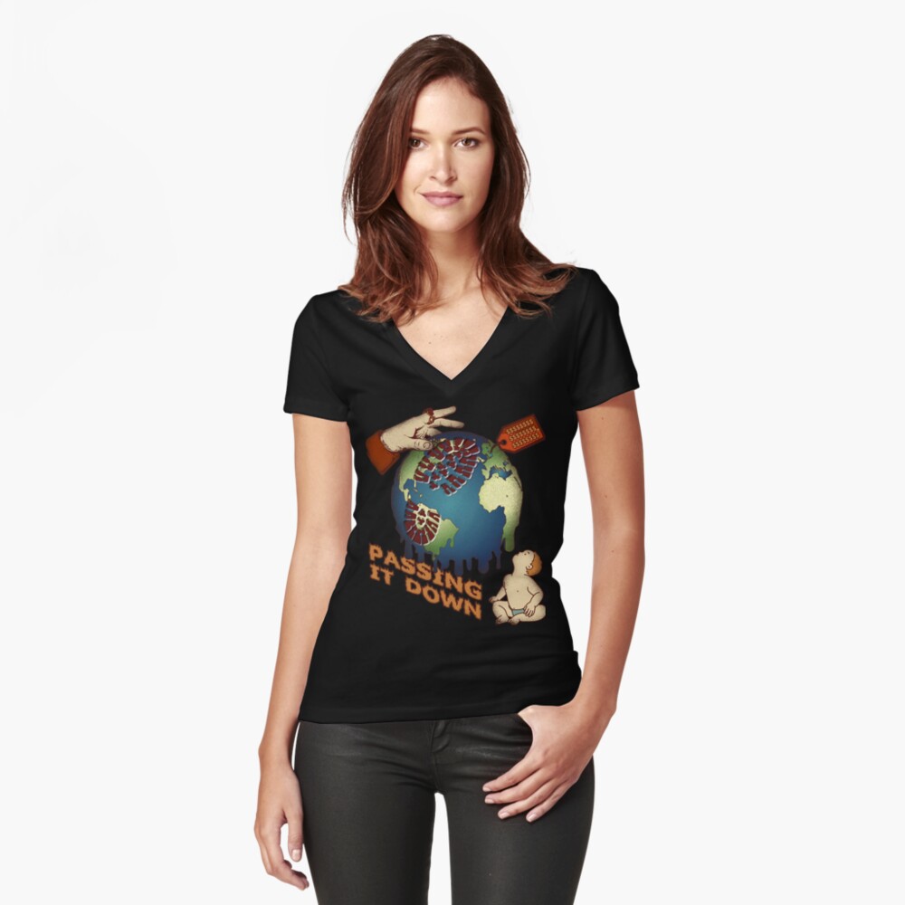 Item preview, Fitted V-Neck T-Shirt designed and sold by v-nerd.