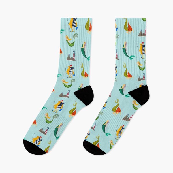 Item preview, Mermaids and fisherman pattern designed and sold by Seed Company.