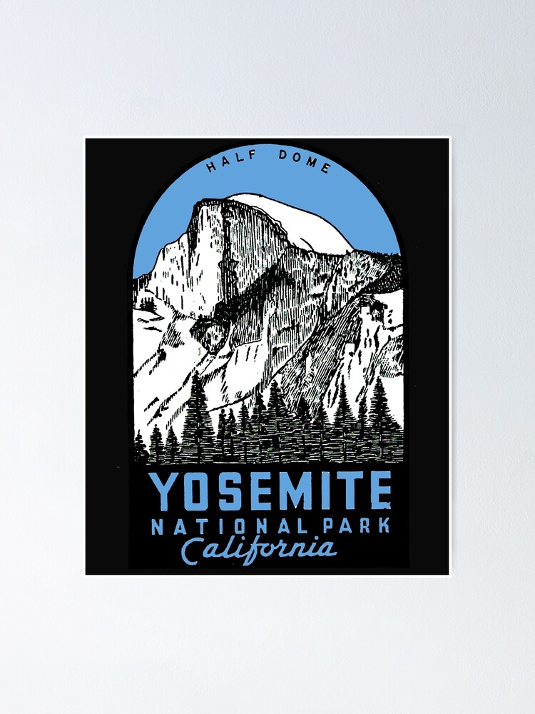 "Yosemite Half dome Yosemite National Park vintage car decal USA