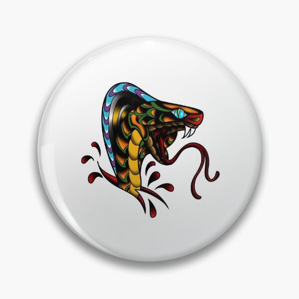 Item preview, Traditional Tattoo Drawing Snake Head Print designed and sold by FlyingSeas.