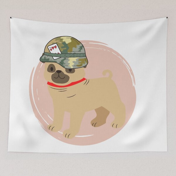 Item preview, Cute pug with Helmet Army designed and sold by lolmaned.