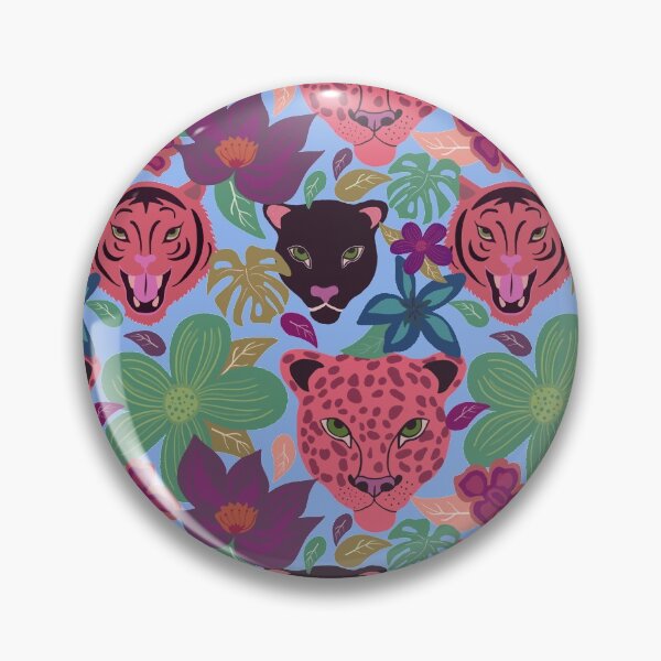 Item preview, Tropical Jungle Floral Pattern with a Tiger Black Panther & Leopard designed and sold by Epitome Girl.