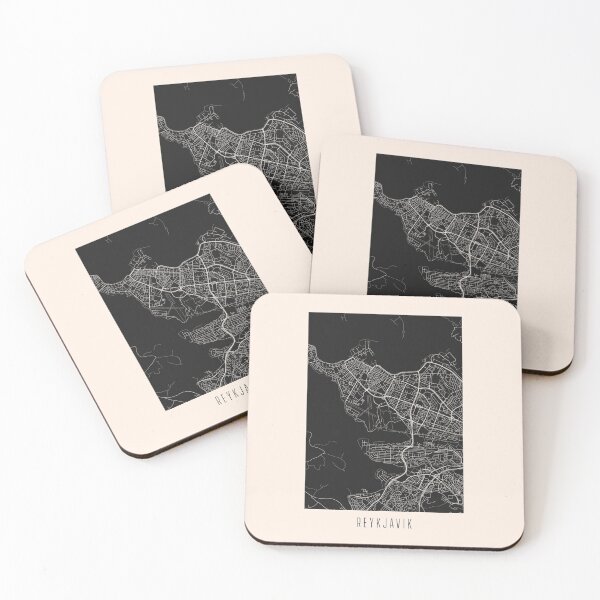 Item preview, Reykjavik City Street Map Dark designed and sold by Teecha.