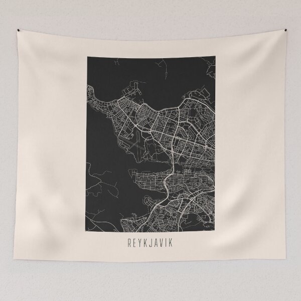 Item preview, Reykjavik City Street Map Dark designed and sold by Teecha.
