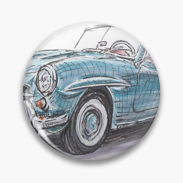 Artikelvorschau, Klassischer Mercedes 190 SL in Blau. entworfen und verkauft von Francohanekom.