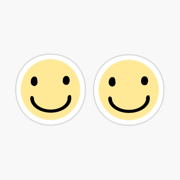 "Double Smiley Faces, Yellow" Sticker for Sale by Redbubble