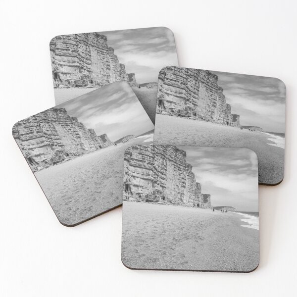 Item preview, West Bay beach, Dorset - black and white designed and sold by cdkphotos.