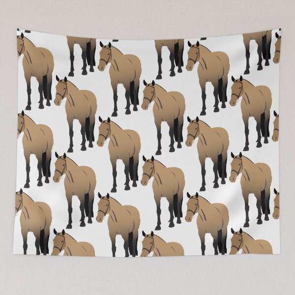 Item preview, Buckskin Horse Hunter Equitation Portrait with Braids designed and sold by bellaszcz.