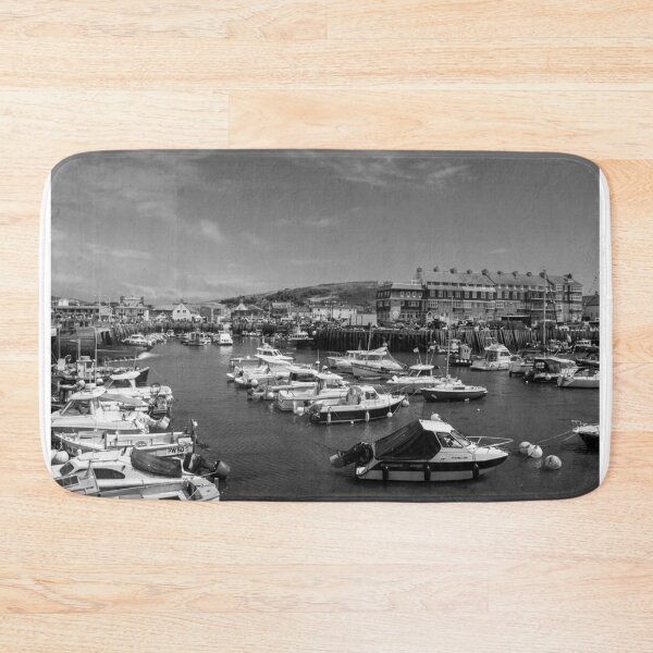 Item preview, West Bay harbour, Dorset - black and white designed and sold by cdkphotos.
