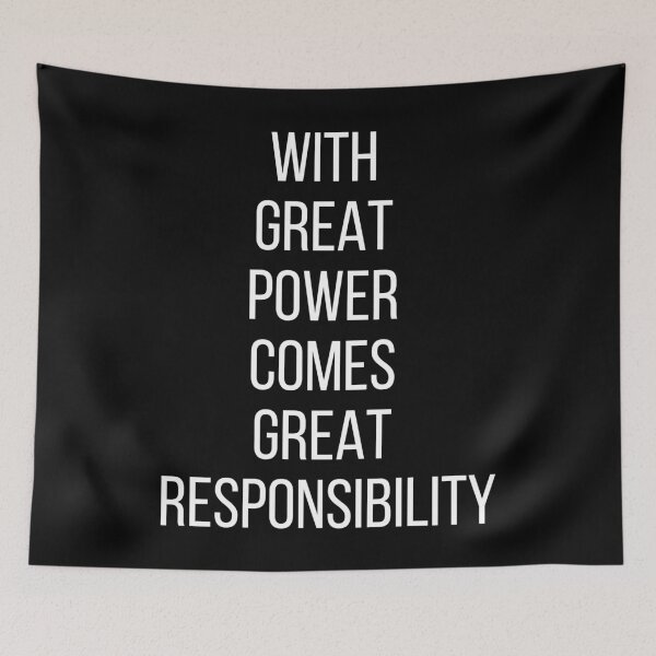 Item preview, With Great Power Comes Great Responsibility. Text only design designed and sold by JellyBeenzz.