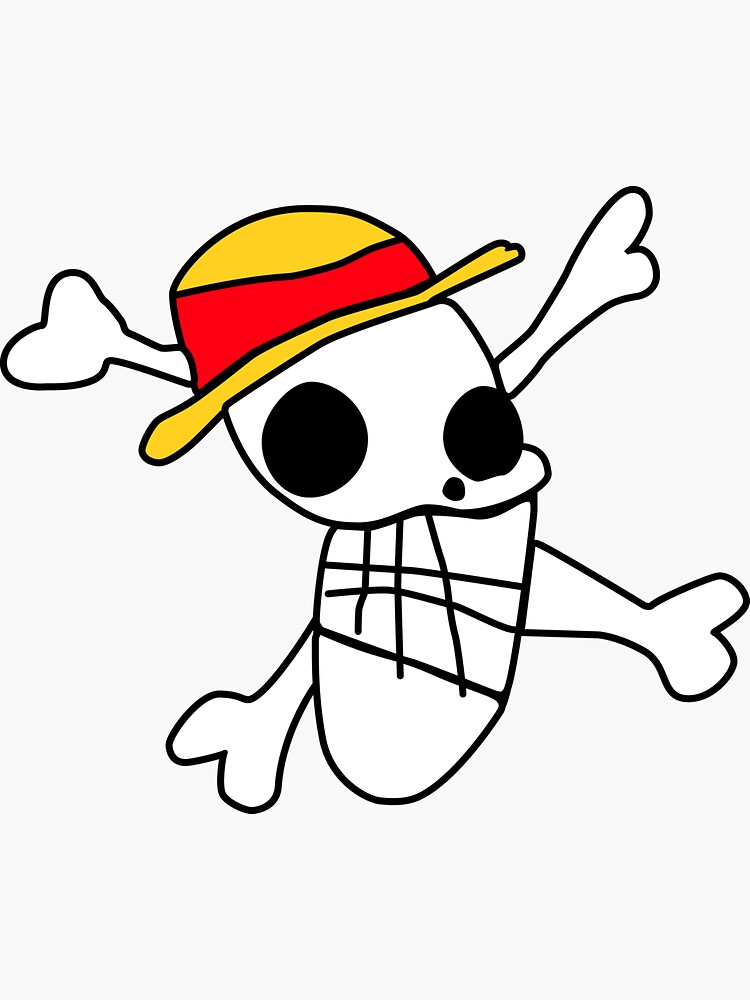 "Straw hat draw by straw hat skull flag" Sticker for Sale by Floating12