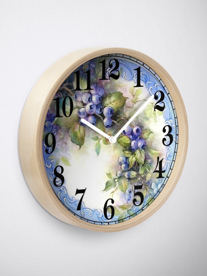 Grapes Clock Clock By Teeshirtguy171 Redbubble   Clk3q,bamboo,white,1000x C,115,0,675,900.u1 