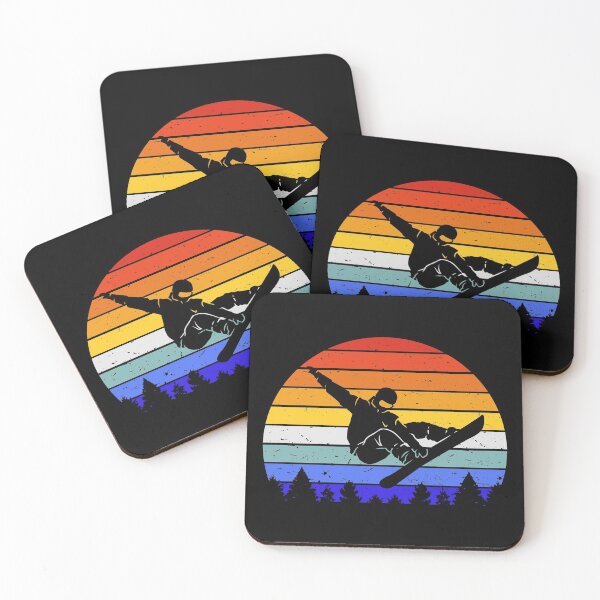 Item preview, Vintage Retro Snowboarder Sunset Snowboard I designed and sold by Lemon Pepper.