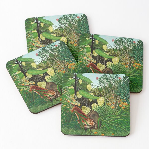 Item preview, Fight between a Tiger and a Buffalo - Henri Rousseau designed and sold by brushandframes.