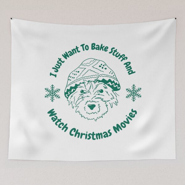 Item preview, cute puppy  with I Just Want To Bake Stuff And Watch Christmas Movies for dogs lovers designed and sold by kofundesigns.