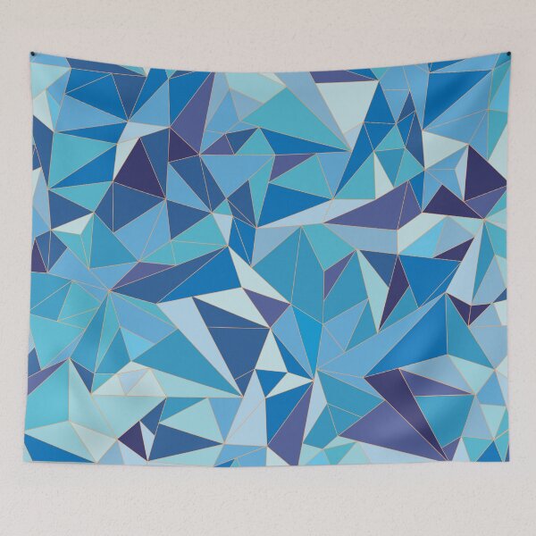 Item preview, Blue Geometric Crystal Pattern designed and sold by Meme Economy.