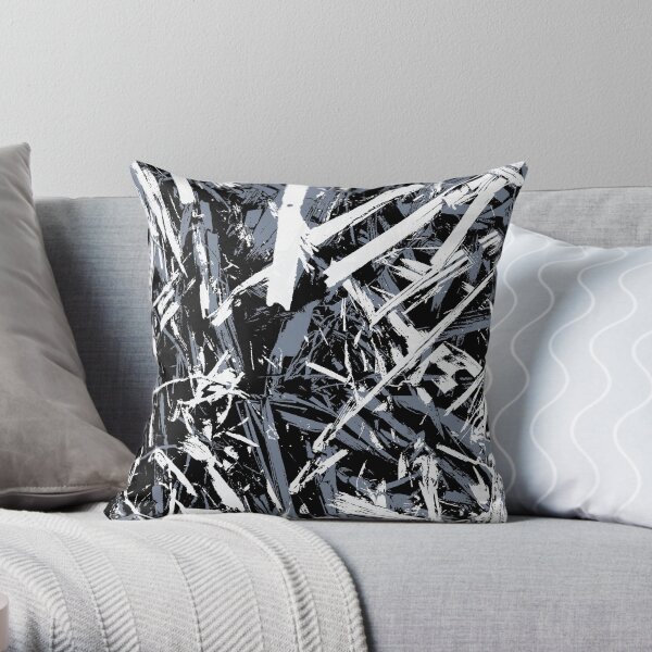 Straw-black-and-blue Throw Pillow