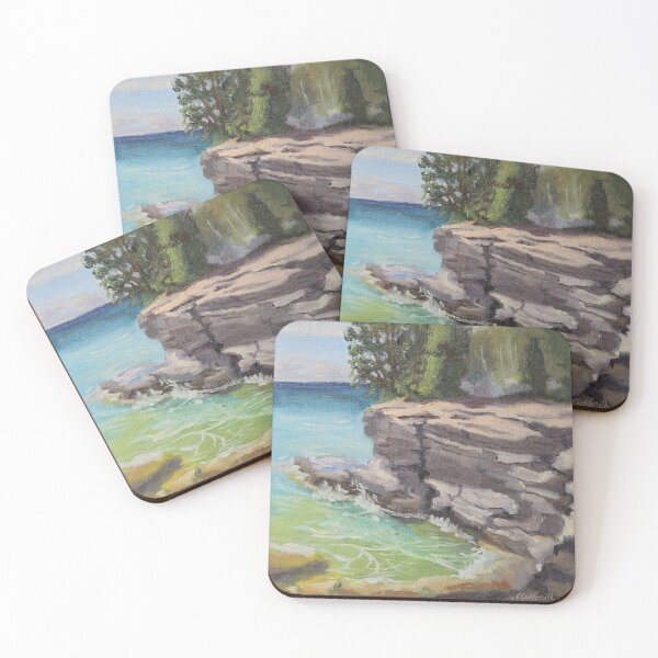 Item preview, Gorgeous bluff edge and waters at Cave Point Wisconsin designed and sold by GoldsmithGifts.