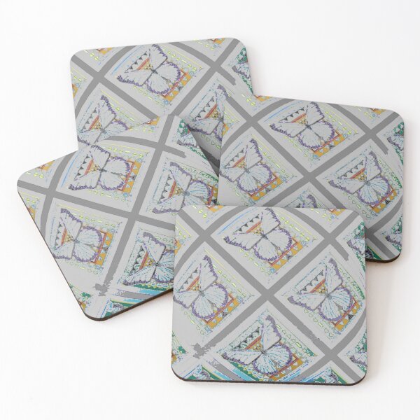 Item preview, MONOCHROMATIC SOFT GREY BUTTERFLIES PATTERN ART   designed and sold by sharlesart.