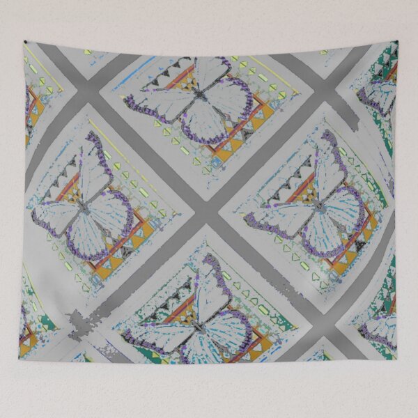 Item preview, MONOCHROMATIC SOFT GREY BUTTERFLIES PATTERN ART   designed and sold by sharlesart.
