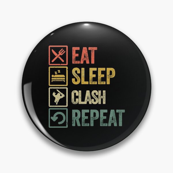 Artikelvorschau, Funny eat sleep clash repeat retro vintage entworfen und verkauft von HN-ART.