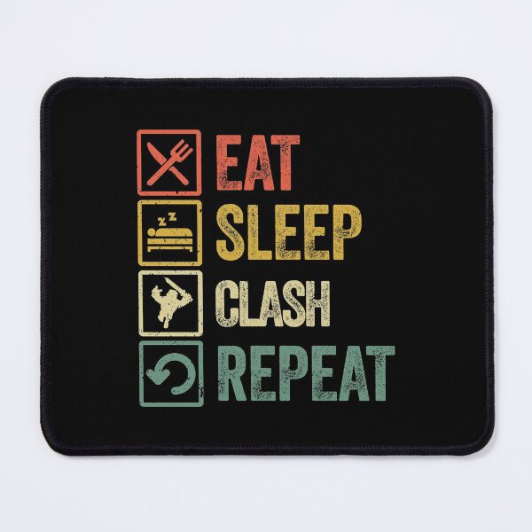 Item preview, Funny eat sleep clash repeat retro vintage designed and sold by HN-ART.